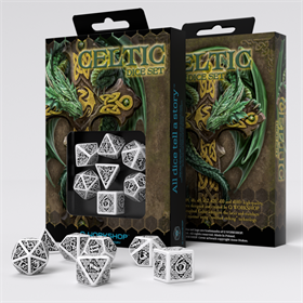 Celtic 3d White/black Dice Set