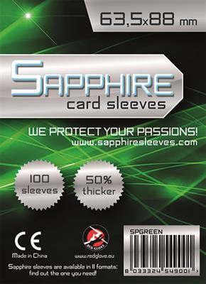 Bustine Sapphire Sleeves – Green (63,5x88mm) (100)