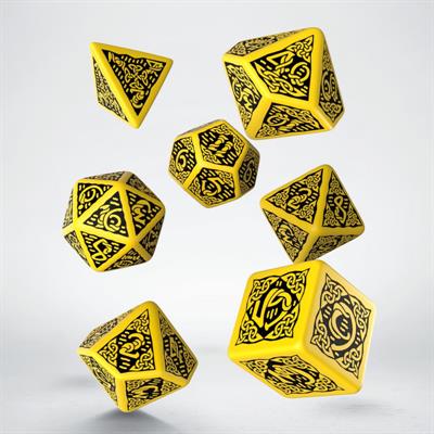 Q-Workshop Celtic Dice Set Yellow - Black