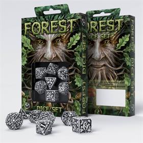Forest 3d White & Black Dice Set (7)