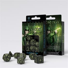 Elvish Black & GloW-IN-ThE-Dark Dice Set (7)