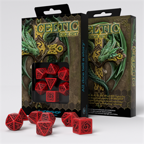 Celtic 3d Revised Red & Black Dice Set (7)