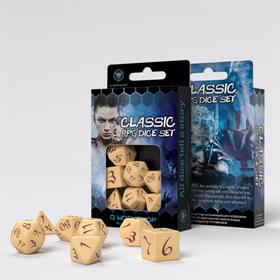 Classic Rpg Beige & Burgundy Dice Set (7)