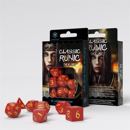 Classic Runic Red & Yellow Dice Set (7)