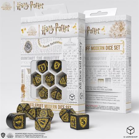 Harry Potter.  Set Dadi Hufflepuff Modern -Nero